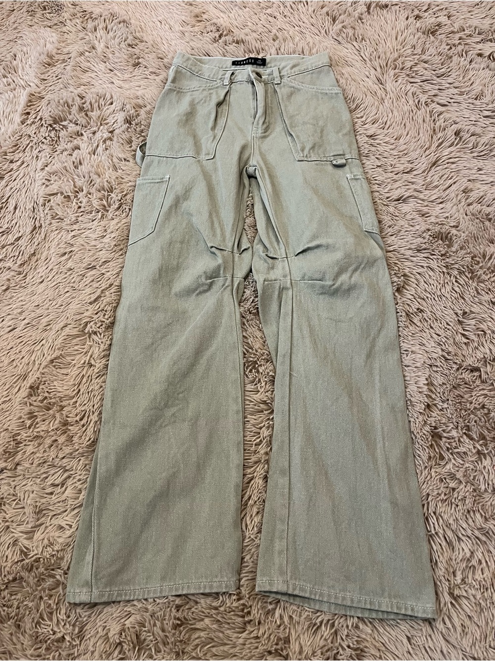 Lioness Wide Leg Cargo Pants XS in Sage Green
